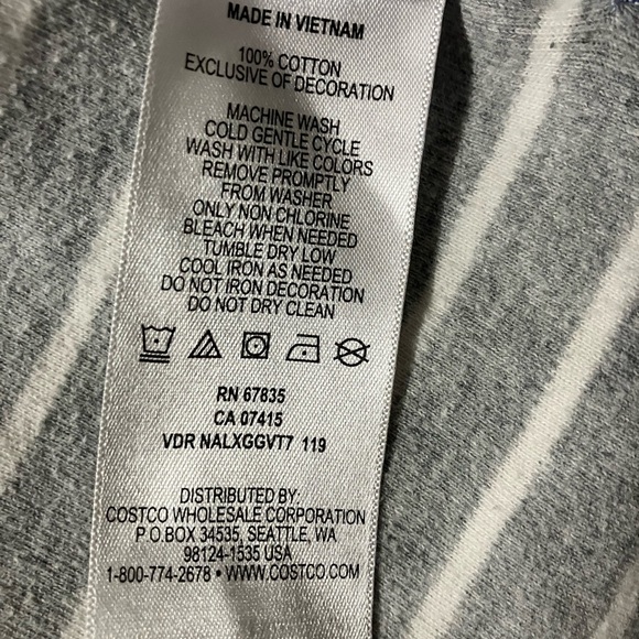 Gray and White Striped Long Sleeve Top - Picture 2 of 8